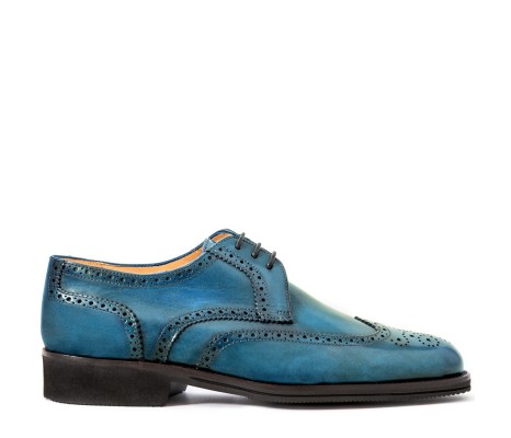 PAKERSON MEN'S PISA DERBY SHOES IN BAY BLUE LEATHER