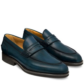 LUCCA PENNY LOAFERS IN ISLAND BLUE LEATHER