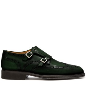 DOPPIA FIBBIA SIENA PELLE VERDE TARTARUGA PAKERSON
