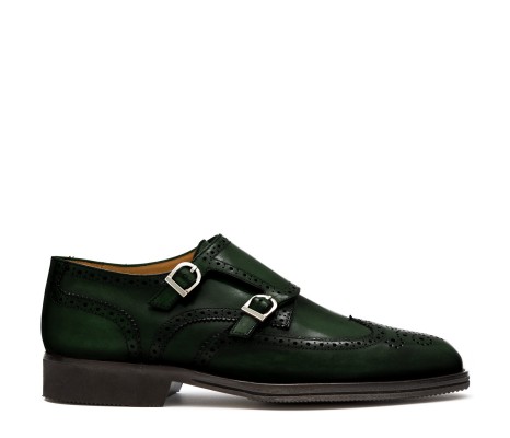 DOPPIA FIBBIA SIENA PELLE VERDE TARTARUGA PAKERSON