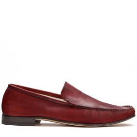 PAKERSON CERRETO MOCCASIN IN BURGUNDY RED LEATHER