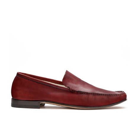 PAKERSON CERRETO MOCCASIN IN BURGUNDY RED LEATHER