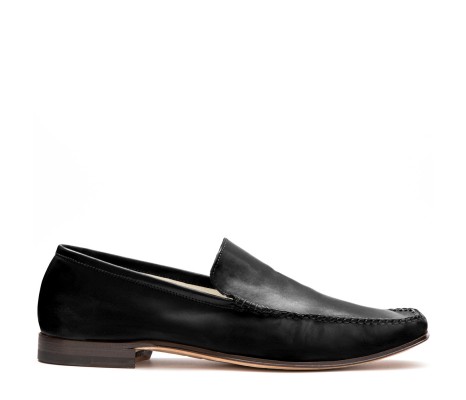 PAKERSON CERRETO MOCCASIN IN BLACK LEATHER