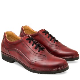 PAKERSON PIENZA DERBY SHOES IN BURGUNDY RED LEATHER