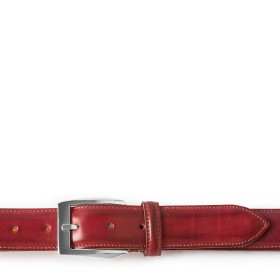 CINTURA CALCI IN PELLE ROSSO BORDEAUX