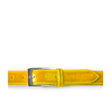 CINTURA CALCI IN PELLE GIALLA