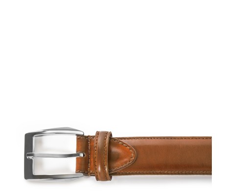 CINTURA CALCI IN PELLE MARRONE TAN