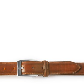 CINTURA CALCI IN PELLE MARRONE TAN