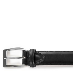 CALCI BUCKLE BELT IN BLACK LEATHER