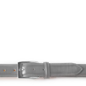 CALCI BUCKLE BELT IN SMOG GREY LEATHER