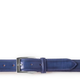 CINTURA CALCI IN PELLE BLU NAVY