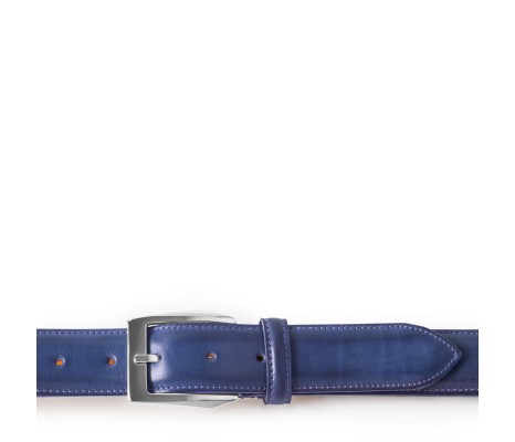 CINTURA CALCI IN PELLE BLU NAVY