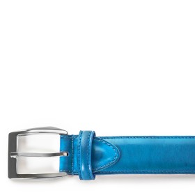 CALCI BUCKLE BELT IN SKY BLUE LEATHER