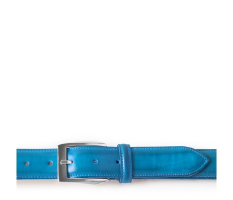 CALCI BUCKLE BELT IN SKY BLUE LEATHER