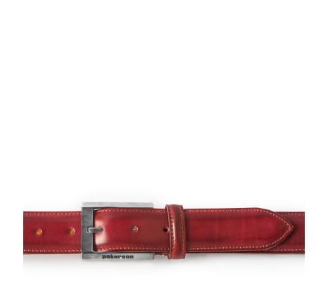 CINTURA VOLTERRA IN PELLE ROSSO BORDEAUX