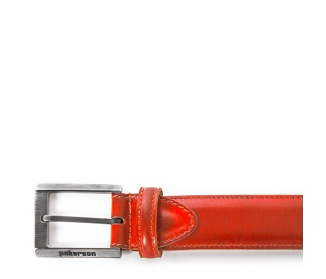VOLTERRA BUCKLE BELT IN RED LEATHER