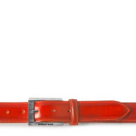 VOLTERRA BUCKLE BELT IN RED LEATHER