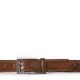 VOLTERRA BUCKLE BELT IN COCOA BROWN LEATHER