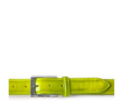 VOLTERRA BUCKLE BELT IN PISTACHIO GREEN LEATHER