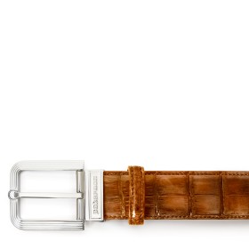 CINTURA FIESOLE IN PELLE DI ALLIGATORE MARRONE WOOD