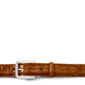 CINTURA FIESOLE IN PELLE DI ALLIGATORE MARRONE WOOD