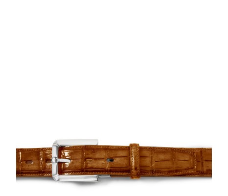FIESOLE BUCKLE BELT IN WOOD BROWN ALLIGATOR