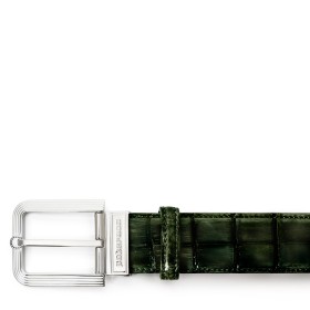 FIESOLE BUCKLE BELT IN TURTLE GREEN ALLIGATOR