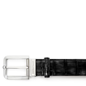 FIESOLE BUCKLE BELT IN BLACK ALLIGATOR