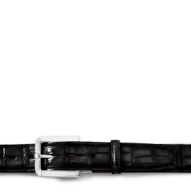 FIESOLE BUCKLE BELT IN BLACK ALLIGATOR