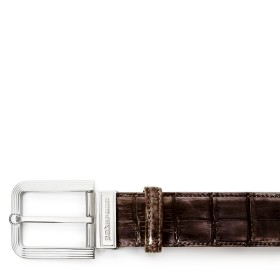 FIESOLE BUCKLE BELT IN COFFEE BROWN ALLIGATOR