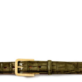 RIPA BUCKLE BELT IN OLIVE GREEN ALLIGATOR