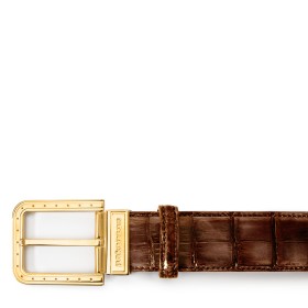 RIPA BUCKLE BELT IN TIMBER BROWN ALLIGATOR