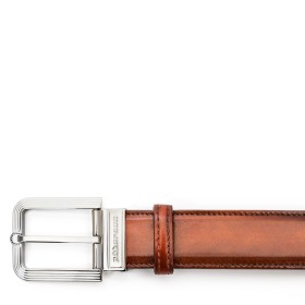 FIESOLE BUCKLE BELT IN WOOD BROWN LEATHER