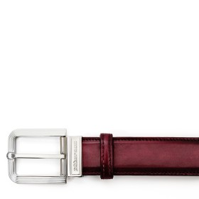 FIESOLE BUCKLE BELT IN WINE BURGUNDY LEATHER