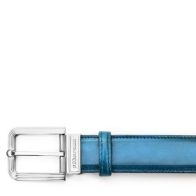 FIESOLE BUCKLE BELT IN BAY BLUE LEATHER