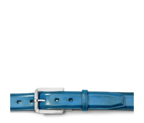 FIESOLE BUCKLE BELT IN BAY BLUE LEATHER