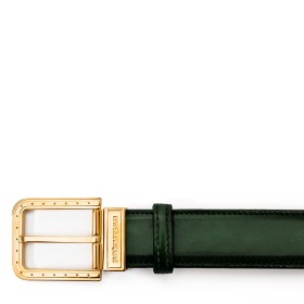 CINTURA RIPA IN PELLE VERDE TARTARUGA