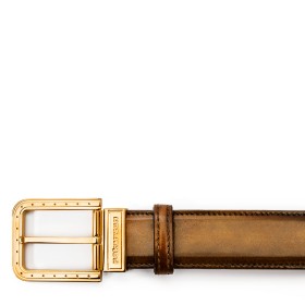 CINTURA RIPA IN PELLE MARRONE TIMBER