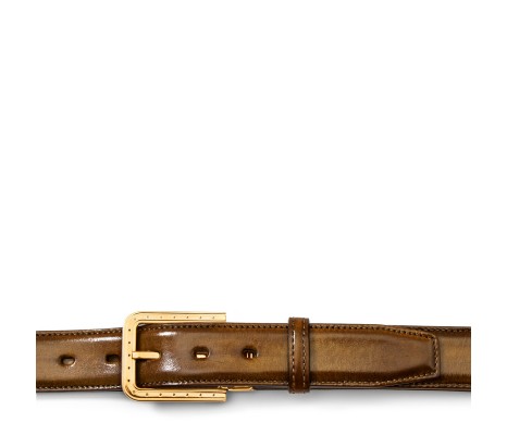 RIPA BUCKLE BELT IN TIMBER BROWN LEATHER