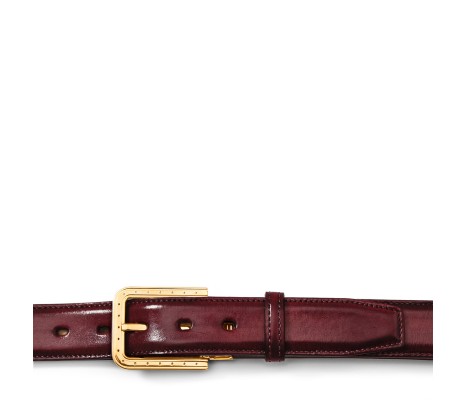 CINTURA FIBBIA RIPA IN PELLE BORDEAUX VINO