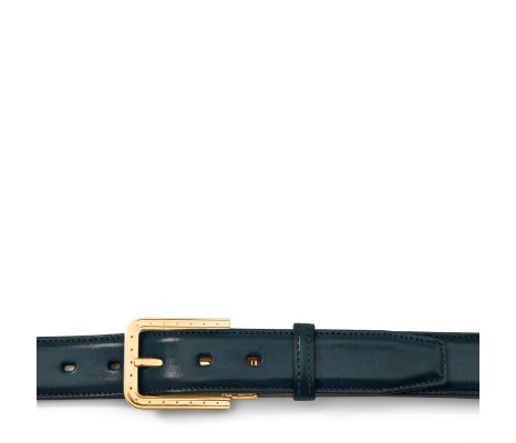 CINTURA RIPA IN PELLE BLU