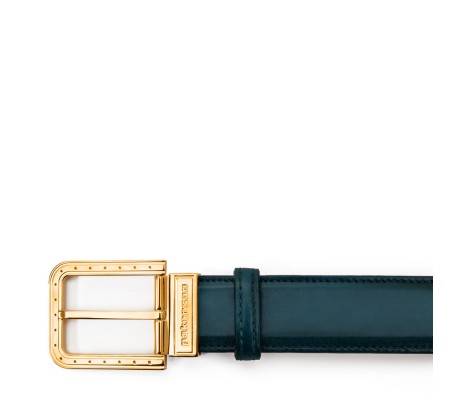 CINTURA RIPA IN PELLE BLU