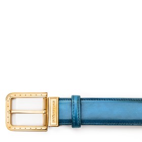 CINTURA RIPA IN PELLE AZZURRA
