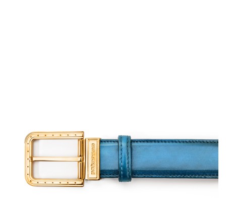 RIPA BUCKLE BELT IN BAY BLUE LEATHER