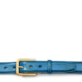 CINTURA RIPA IN PELLE AZZURRA