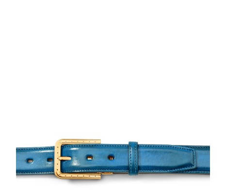 RIPA BUCKLE BELT IN BAY BLUE LEATHER