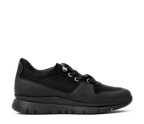 SNEAKER AMIATA DONNA IN PELLE NERA PAKERSON