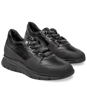 SNEAKER AMIATA DONNA IN PELLE NERA PAKERSON