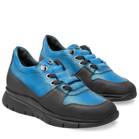 SNEAKER AMIATA DONNA IN PELLE AZZURRO CIELO PAKERSON