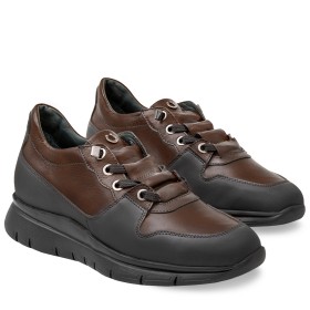SNEAKER AMIATA DONNA IN PELLE MARRONE CIOCCOLATO PAKERSON